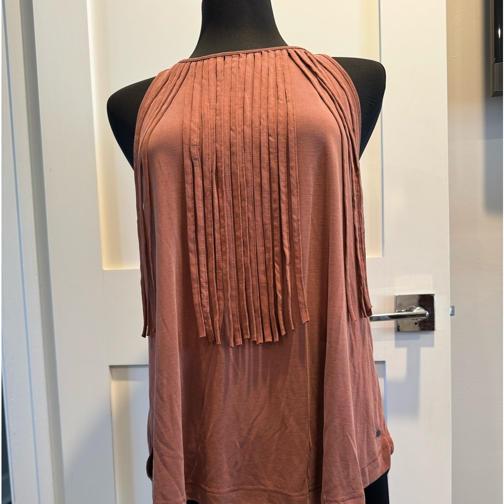 American Eagle Bohemian Rust Fringe Tank Top